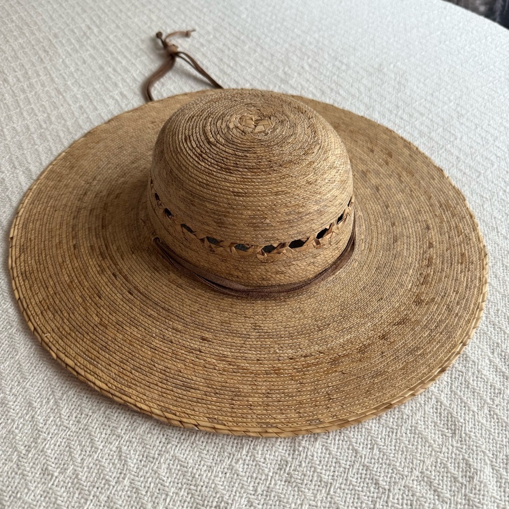Tula Natural Straw Hat with Leather Details - Picture 3 of 11